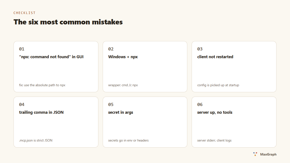 The six most common mistakes when connecting MCP servers